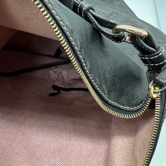 Dooney & Bourke Black Leather Shoulder Bag with Gold Hardware - Picture 7 of 7